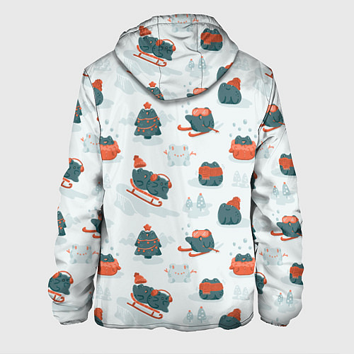 Мужская куртка Зимние веселые лягушки / 3D-Белый – фото 2