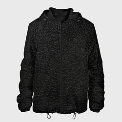 Куртка с капюшоном мужская Чёрная текстура кожи, цвет: 3D-черный