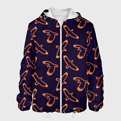 Куртка с капюшоном мужская Вороны неон, цвет: 3D-белый