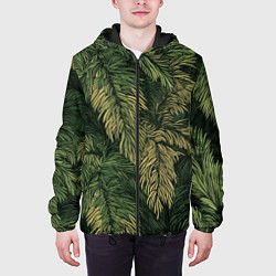 Куртка с капюшоном мужская Камуфляж хвойный лес, цвет: 3D-черный — фото 2