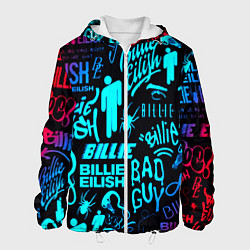 Куртка с капюшоном мужская Billie Eilish neon pattern, цвет: 3D-белый