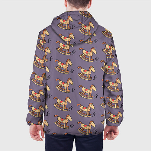 Мужская куртка Деревянные лошадки качалки / 3D-Черный – фото 4