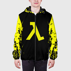 Куртка с капюшоном мужская Half life game yellow color, цвет: 3D-черный — фото 2