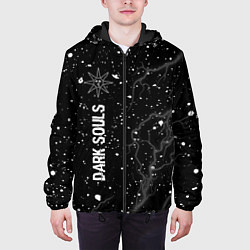 Куртка с капюшоном мужская Dark Souls glitch на темном фоне: по-вертикали, цвет: 3D-черный — фото 2