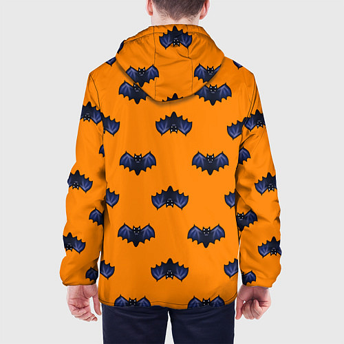 Мужская куртка Летучие мыши - паттерн оранжевый / 3D-Черный – фото 4