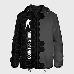Мужская куртка Counter Strike glitch на темном фоне: по-вертикали