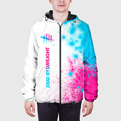 Куртка с капюшоном мужская Dead by Daylight neon gradient style: по-вертикали, цвет: 3D-черный — фото 2