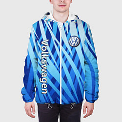 Куртка с капюшоном мужская Volkswagen - синий камуфляж, цвет: 3D-белый — фото 2