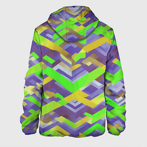 Мужская куртка Зелёные ретро стрелки / 3D-Белый – фото 2