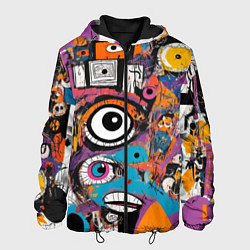 Куртка с капюшоном мужская Глаз в смеси современных искусств - абстракционизм, цвет: 3D-черный