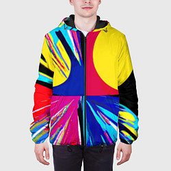 Куртка с капюшоном мужская Pop art composition - neural network, цвет: 3D-черный — фото 2