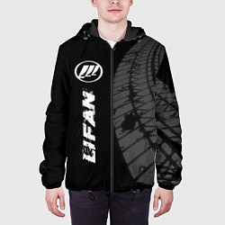 Куртка с капюшоном мужская Lifan speed на темном фоне со следами шин: по-верт, цвет: 3D-черный — фото 2