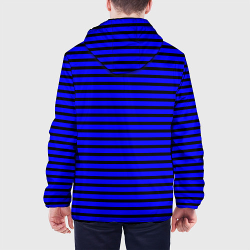 Мужская куртка Ультрамариновый в чёрную полоску / 3D-Черный – фото 4