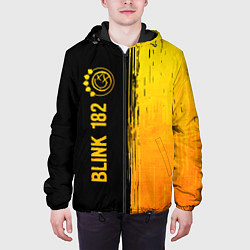 Куртка с капюшоном мужская Blink 182 - gold gradient: по-вертикали, цвет: 3D-черный — фото 2