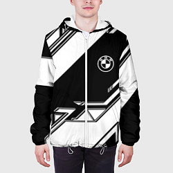 Куртка с капюшоном мужская Bmw sport geometry, цвет: 3D-белый — фото 2