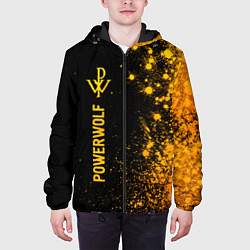 Куртка с капюшоном мужская Powerwolf - gold gradient: по-вертикали, цвет: 3D-черный — фото 2
