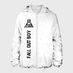 Куртка с капюшоном мужская Fall Out Boy glitch на светлом фоне: по-вертикали, цвет: 3D-белый