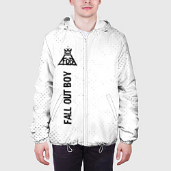 Куртка с капюшоном мужская Fall Out Boy glitch на светлом фоне: по-вертикали, цвет: 3D-белый — фото 2