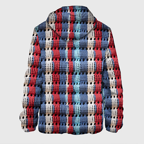 Мужская куртка Вязаный узор разноцветные вертикальные полосы / 3D-Черный – фото 2