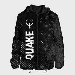 Куртка с капюшоном мужская Quake glitch на темном фоне: по-вертикали, цвет: 3D-черный