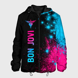 Мужская куртка Bon Jovi - neon gradient: по-вертикали