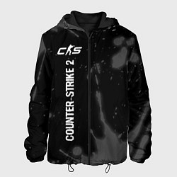 Куртка с капюшоном мужская Counter-Strike 2 glitch на темном фоне по-вертикал, цвет: 3D-черный