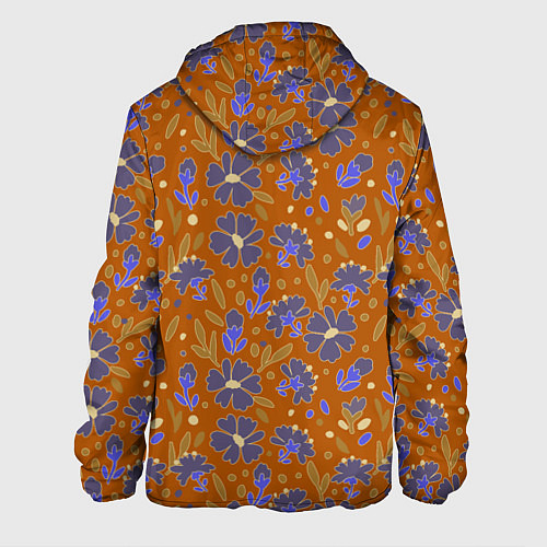 Мужская куртка Цветы в поле коричневый цвет / 3D-Белый – фото 2