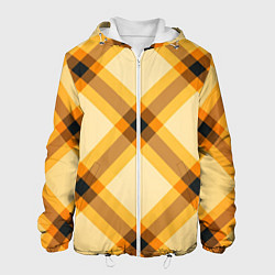 Куртка с капюшоном мужская Желтая шотландская клетка, цвет: 3D-белый