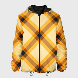 Куртка с капюшоном мужская Желтая шотландская клетка, цвет: 3D-черный