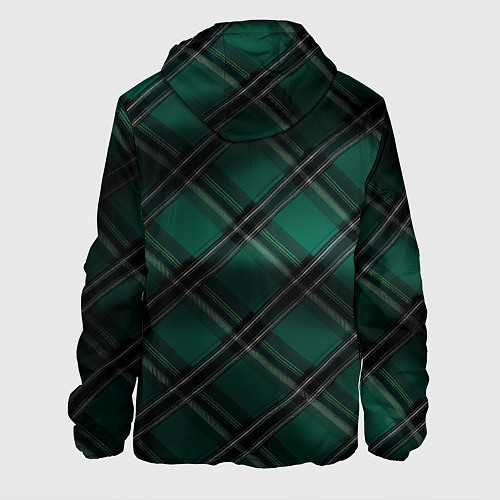 Мужская куртка Тёмно-зелёная диагональная шотландская клетка / 3D-Белый – фото 2