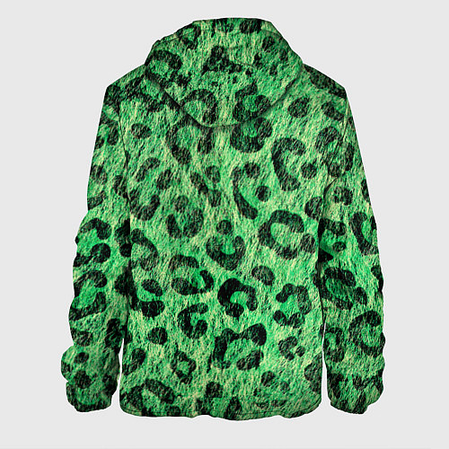 Мужская куртка Зелёный леопард паттерн / 3D-Белый – фото 2