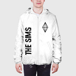 Куртка с капюшоном мужская The Sims glitch на светлом фоне вертикально, цвет: 3D-белый — фото 2