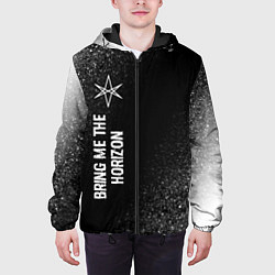 Куртка с капюшоном мужская Bring Me the Horizon glitch на темном фоне по-верт, цвет: 3D-черный — фото 2