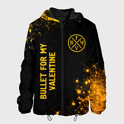 Куртка с капюшоном мужская Bullet For My Valentine - gold gradient вертикальн, цвет: 3D-черный
