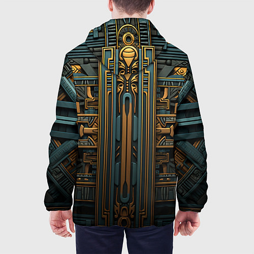 Мужская куртка Симметрический узор в египетском стиле / 3D-Черный – фото 4