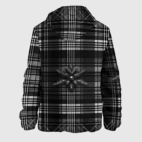 Мужская куртка Черно-белая шотландская клетка / 3D-Белый – фото 2