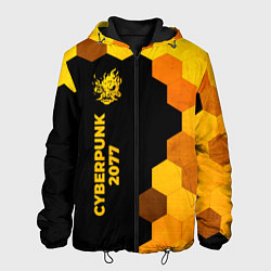 Мужская куртка Cyberpunk 2077 - gold gradient по-вертикали
