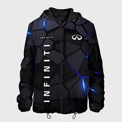 Куртка с капюшоном мужская Infiniti - плиты с эффектом свечения, цвет: 3D-черный