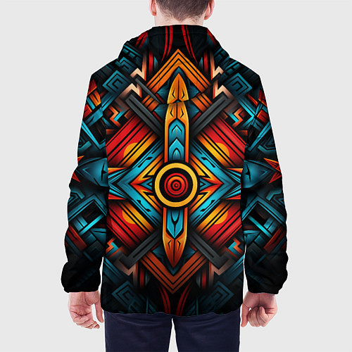 Мужская куртка Симметричный геометрический узор в этническом стил / 3D-Черный – фото 4