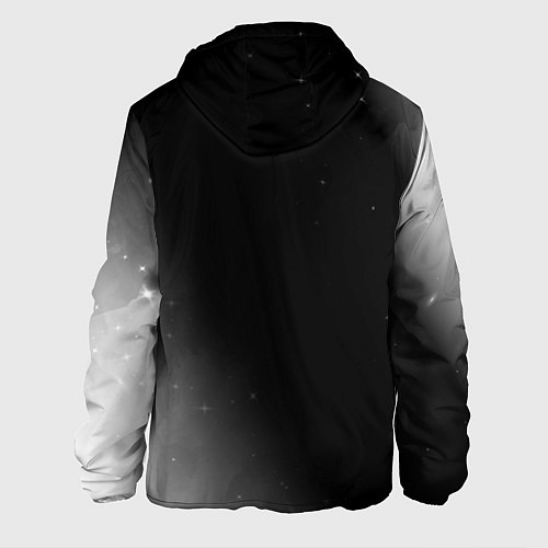 Мужская куртка Burzum glitch на темном фоне по-вертикали / 3D-Черный – фото 2