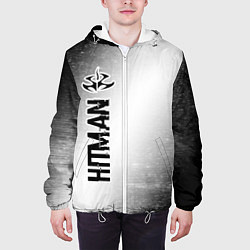 Куртка с капюшоном мужская Hitman glitch на светлом фоне по-вертикали, цвет: 3D-белый — фото 2