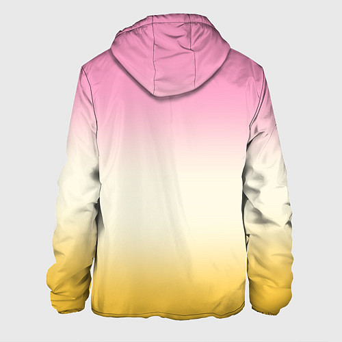 Мужская куртка Розовый бежевый желтый градиент / 3D-Белый – фото 2
