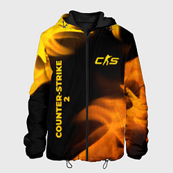 Куртка с капюшоном мужская Counter-Strike 2 - gold gradient вертикально, цвет: 3D-черный
