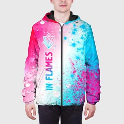 Куртка с капюшоном мужская In Flames neon gradient style по-вертикали, цвет: 3D-черный — фото 2