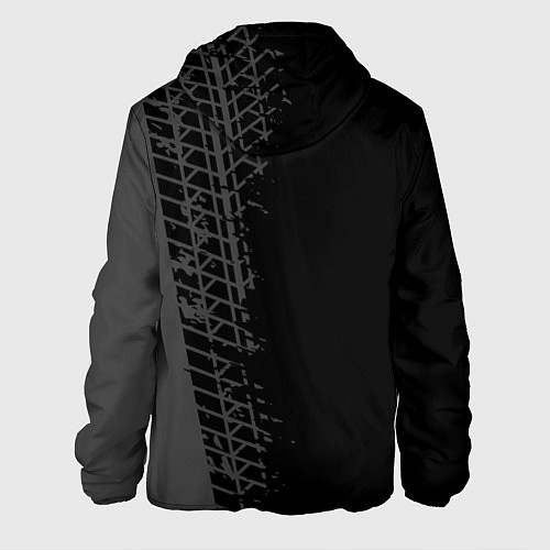 Мужская куртка Fiat speed на темном фоне со следами шин по-вертик / 3D-Черный – фото 2