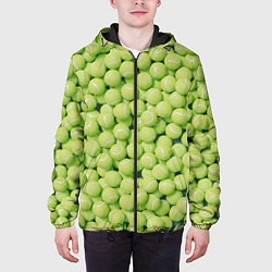 Куртка с капюшоном мужская Много теннисных мячей, цвет: 3D-черный — фото 2