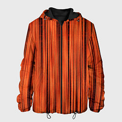 Куртка с капюшоном мужская Абстрактные полосы красно-оранжевый, цвет: 3D-черный