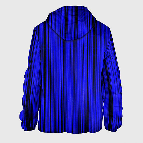 Мужская куртка Абстрактные полосы ультрамарин / 3D-Черный – фото 2