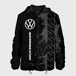 Мужская куртка Volkswagen speed на темном фоне со следами шин по-