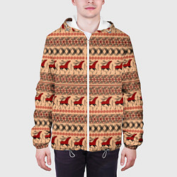 Куртка с капюшоном мужская Мезенские олени, цвет: 3D-белый — фото 2